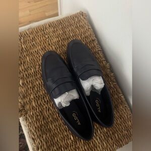 ALDO Navy Blue Adaladar Leather Loafers